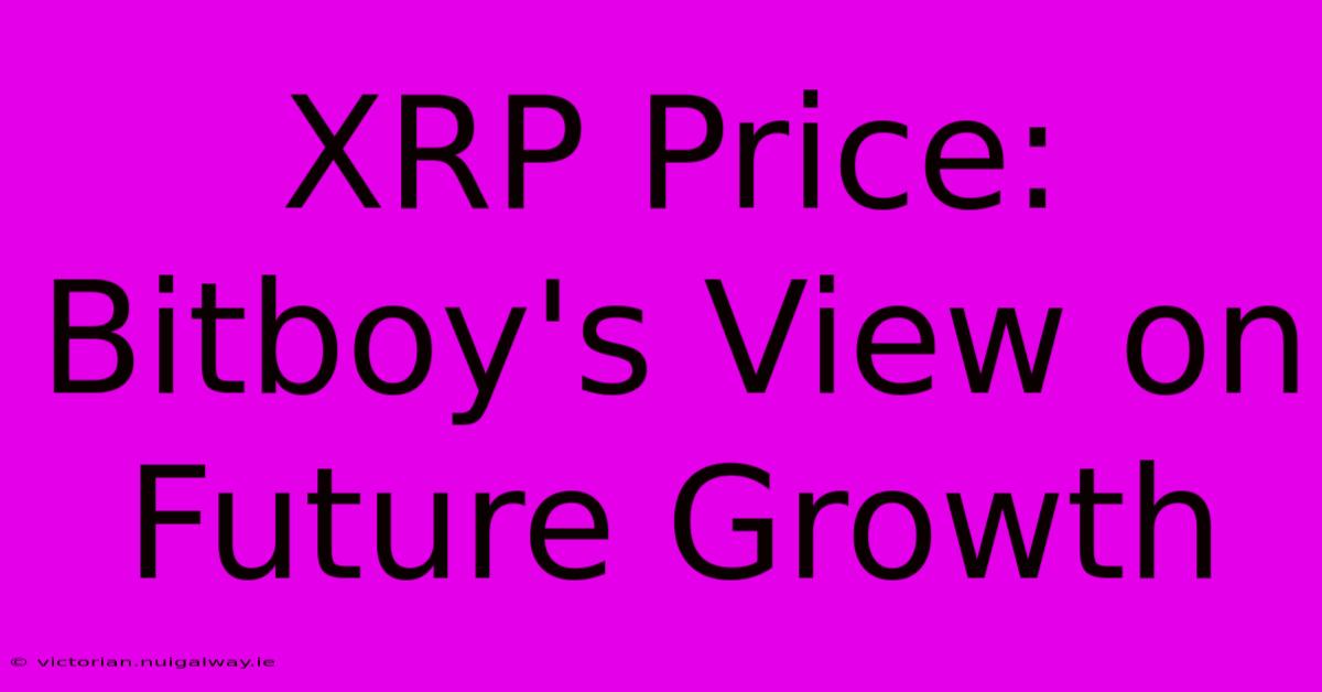 XRP Price: Bitboy's View On Future Growth