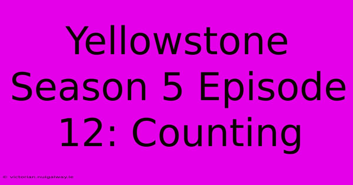 Yellowstone Season 5 Episode 12: Counting