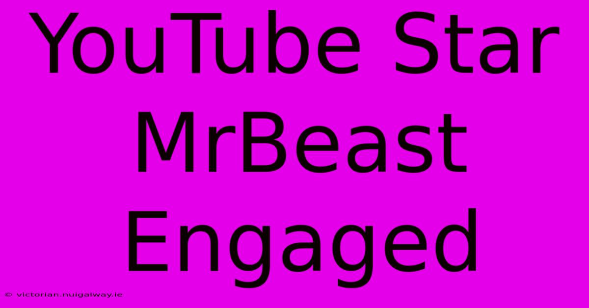 YouTube Star MrBeast Engaged