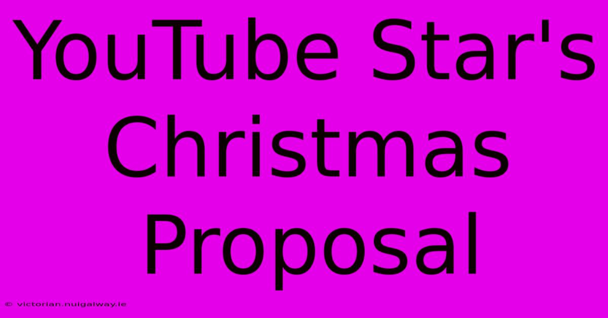 YouTube Star's Christmas Proposal