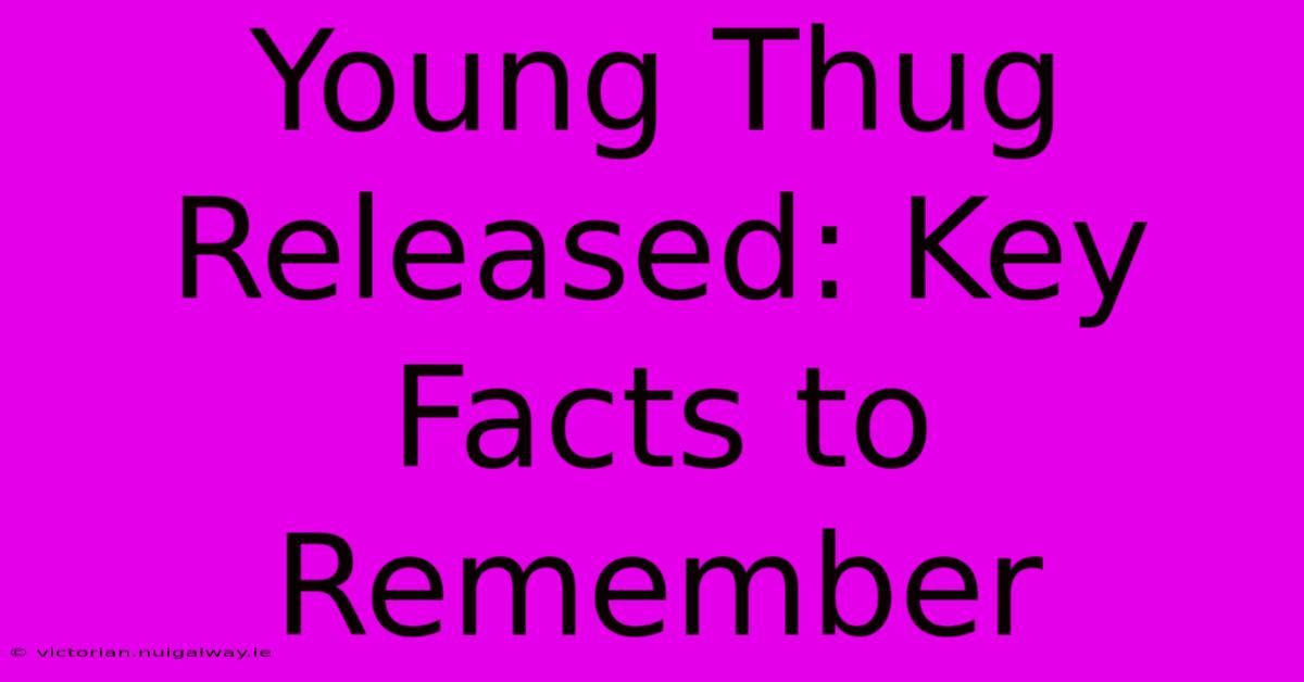 Young Thug Released: Key Facts To Remember