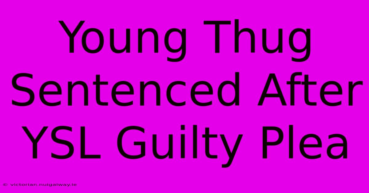 Young Thug Sentenced After YSL Guilty Plea 