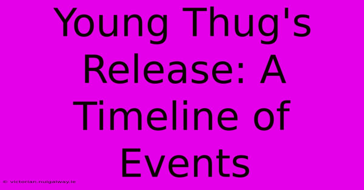 Young Thug's Release: A Timeline Of Events