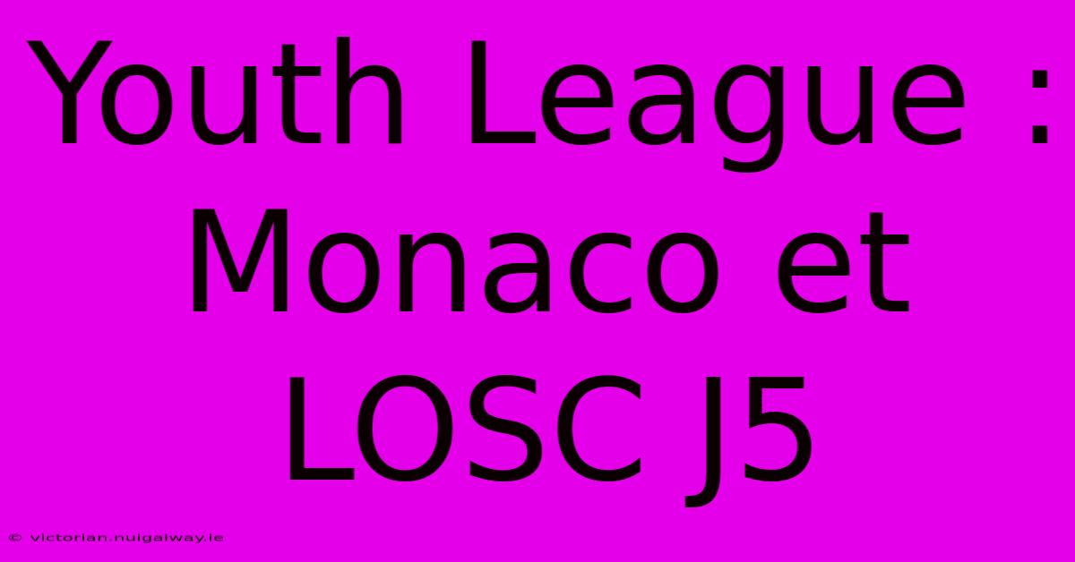 Youth League : Monaco Et LOSC J5