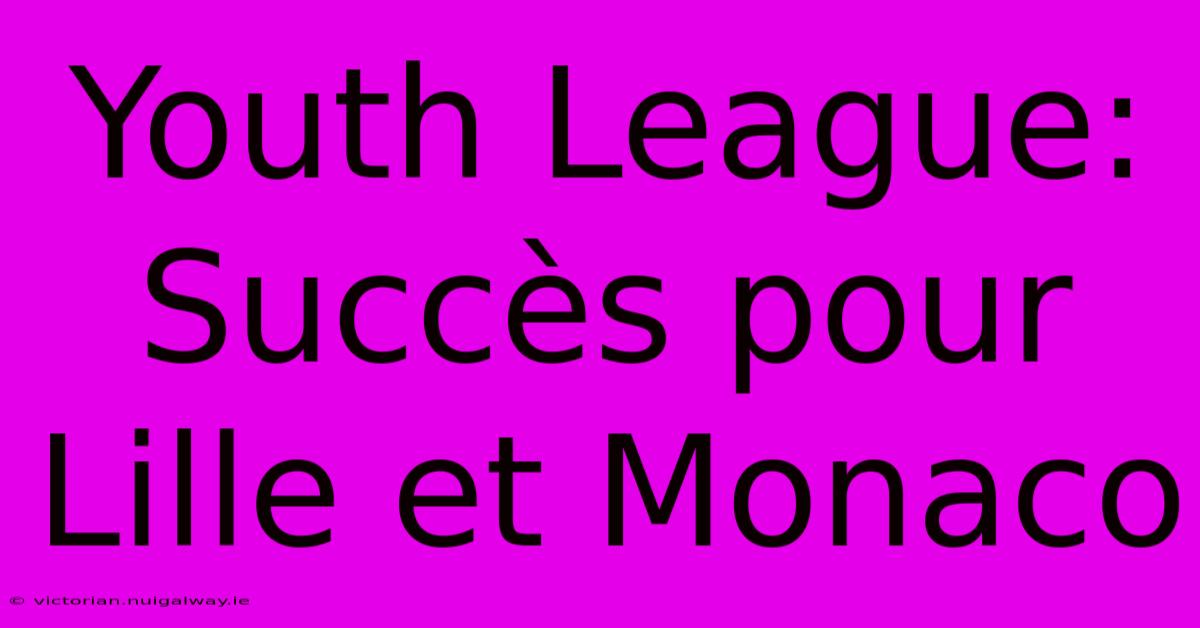 Youth League:  Succès Pour Lille Et Monaco