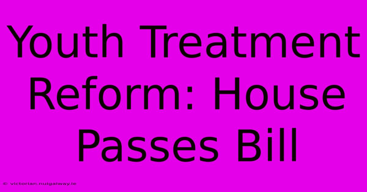 Youth Treatment Reform: House Passes Bill