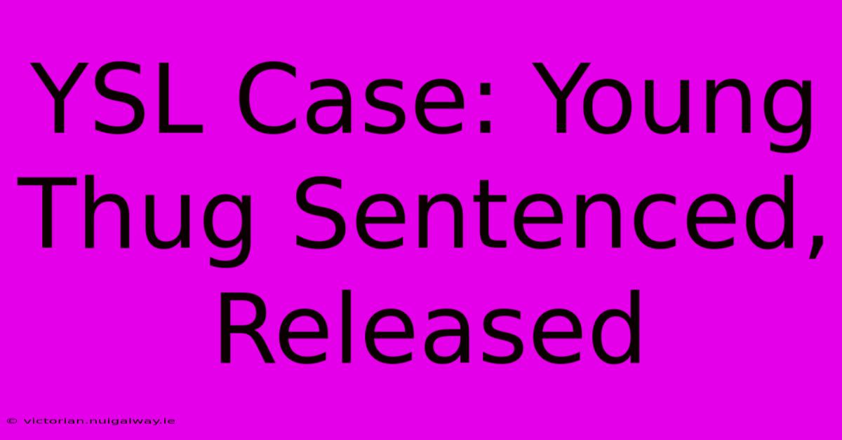 YSL Case: Young Thug Sentenced, Released 