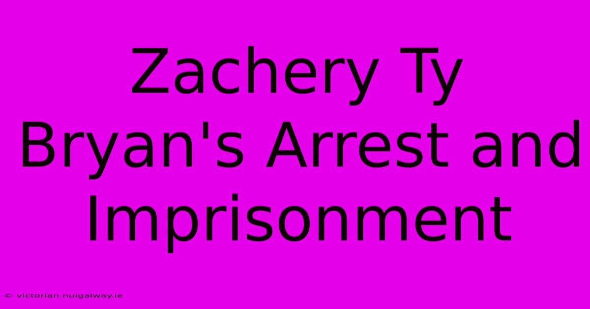 Zachery Ty Bryan's Arrest And Imprisonment