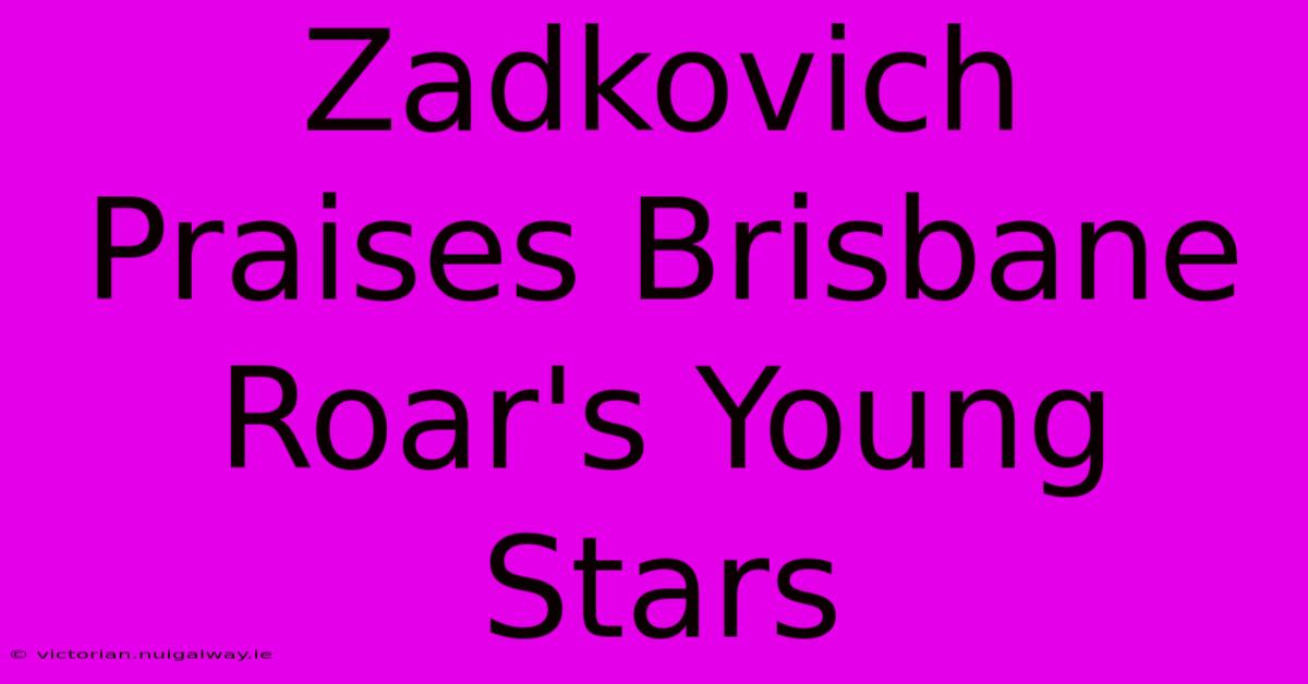 Zadkovich Praises Brisbane Roar's Young Stars