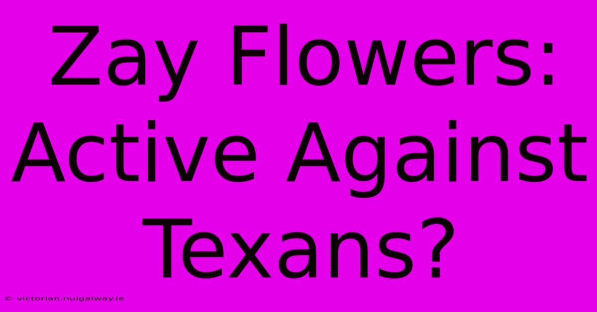 Zay Flowers: Active Against Texans?