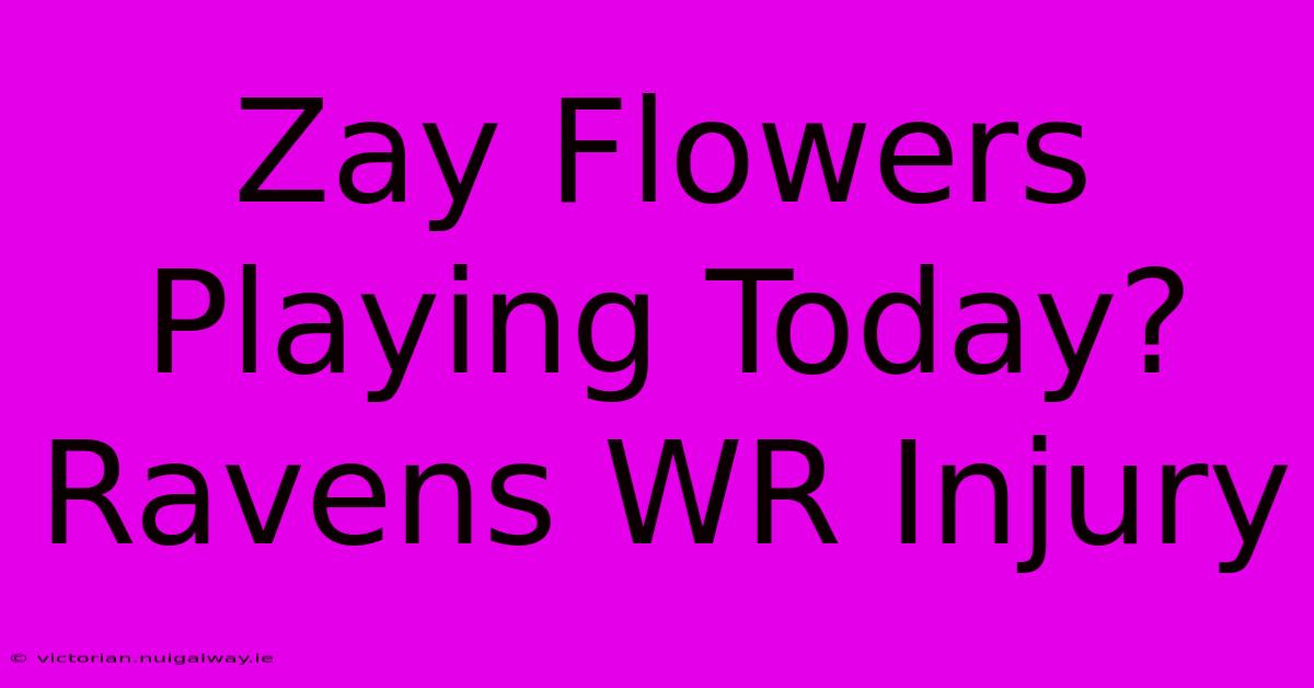 Zay Flowers Playing Today? Ravens WR Injury