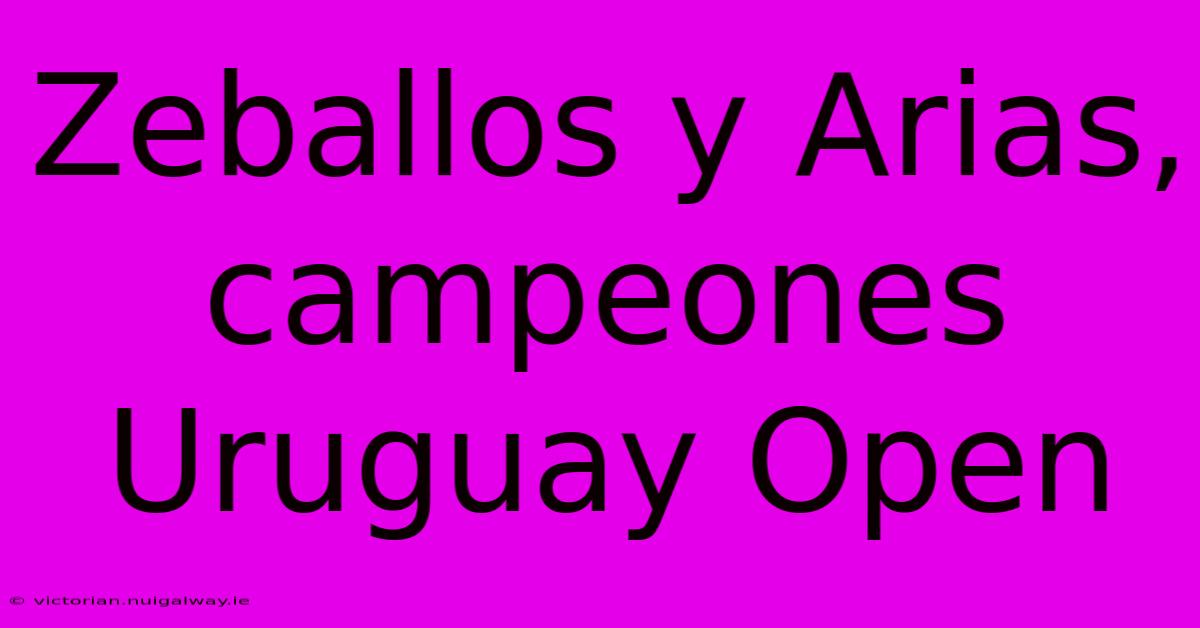 Zeballos Y Arias, Campeones Uruguay Open