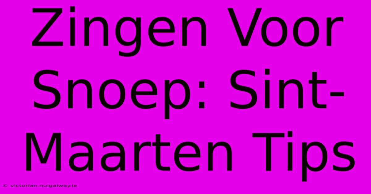 Zingen Voor Snoep: Sint-Maarten Tips