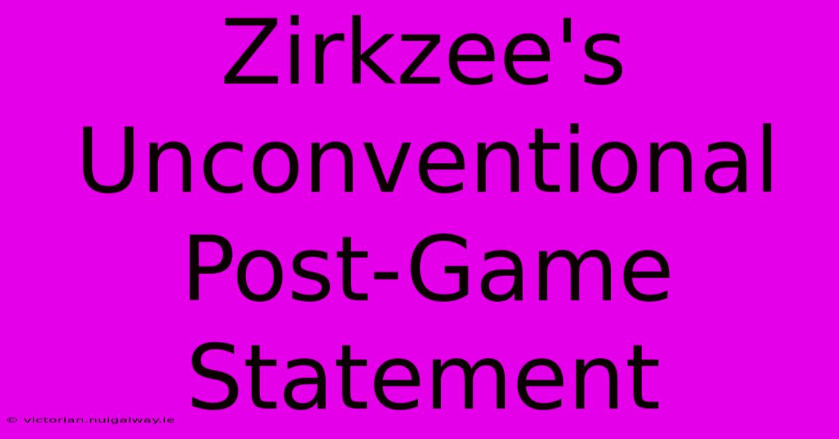 Zirkzee's Unconventional Post-Game Statement