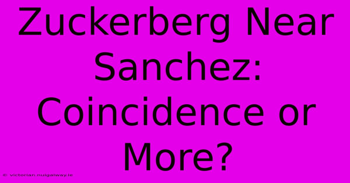 Zuckerberg Near Sanchez: Coincidence Or More?