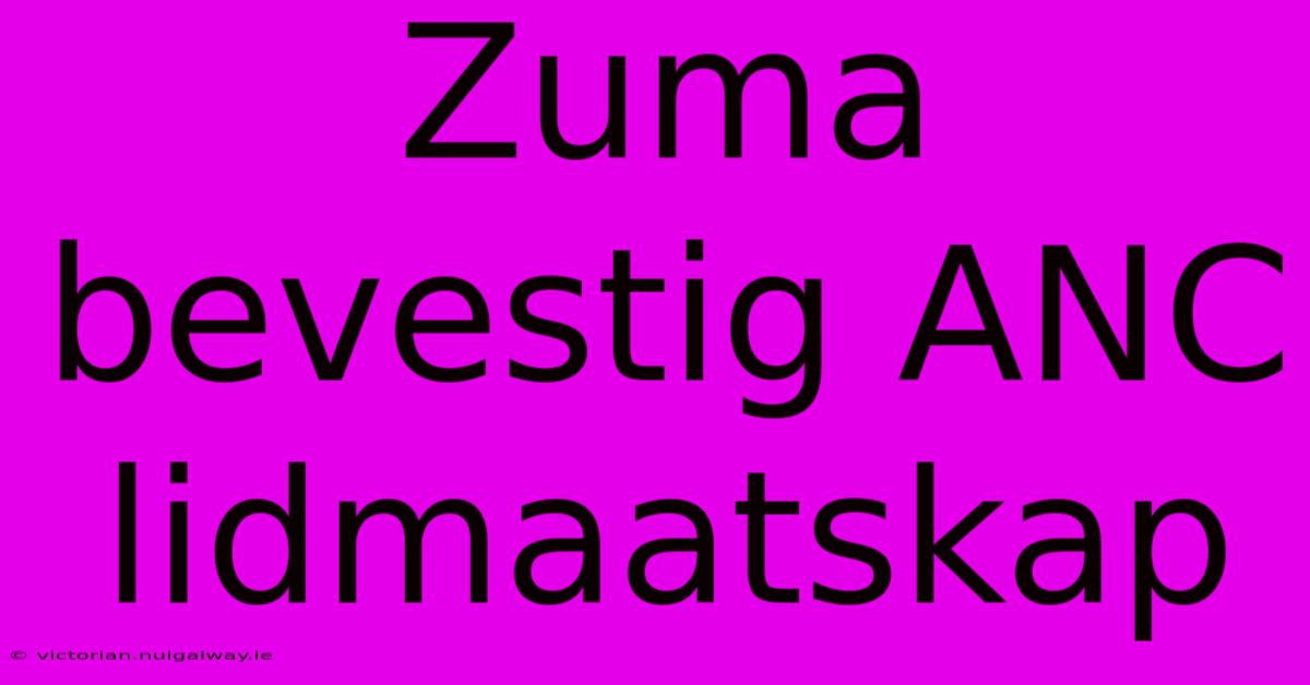 Zuma Bevestig ANC Lidmaatskap