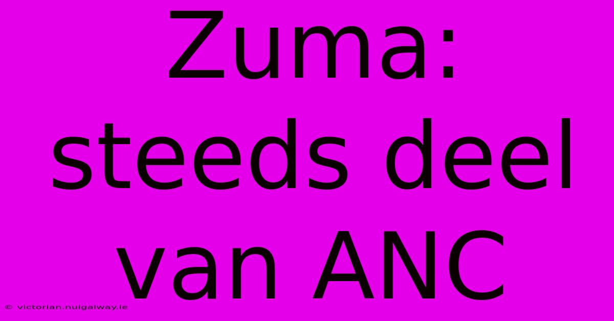 Zuma: Steeds Deel Van ANC