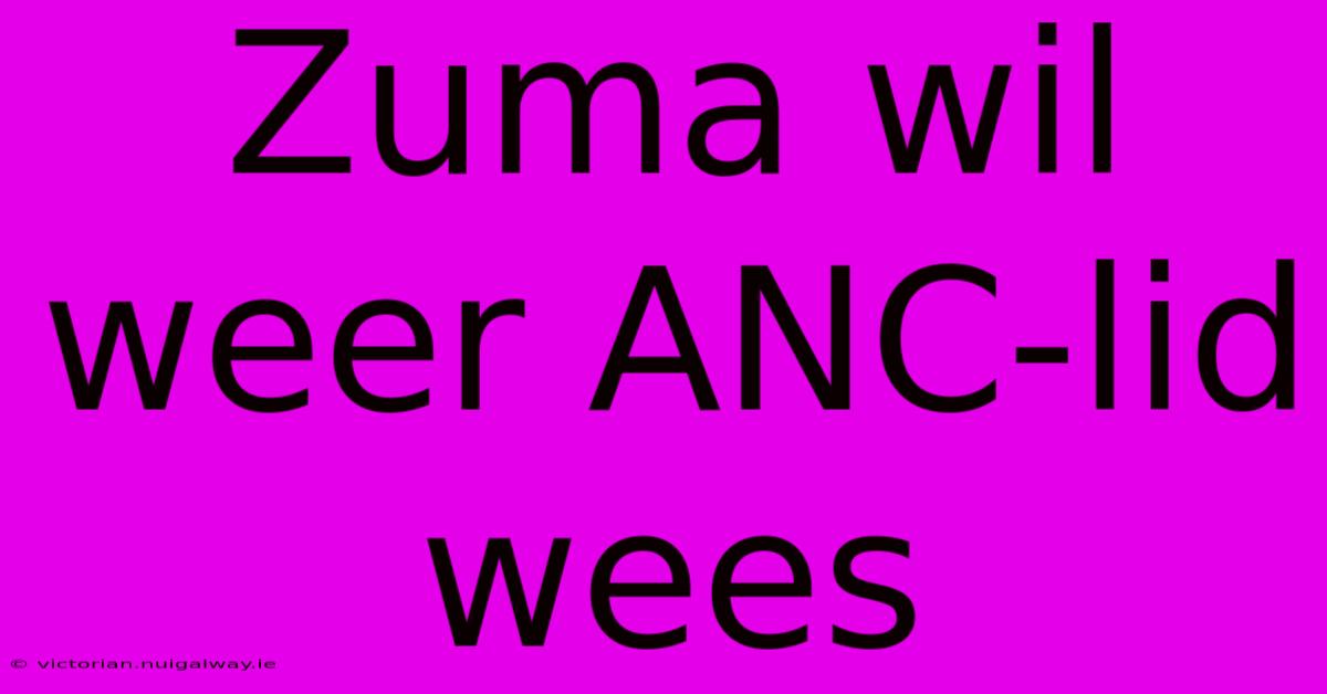 Zuma Wil Weer ANC-lid Wees