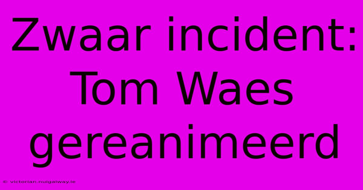 Zwaar Incident: Tom Waes Gereanimeerd