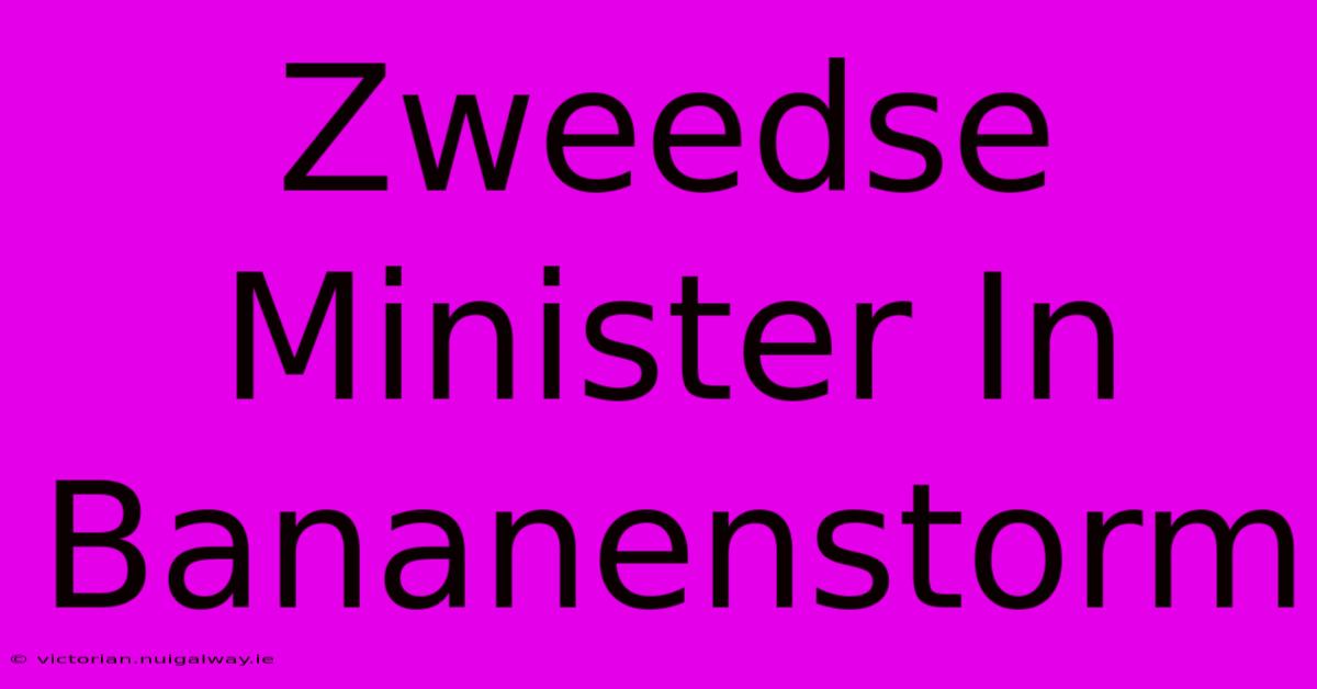 Zweedse Minister In Bananenstorm 