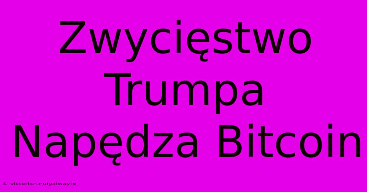 Zwycięstwo Trumpa Napędza Bitcoin